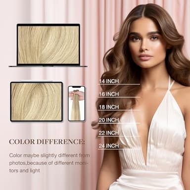 GOO GOO I Tip Hair Extensions Real Human Hair, 22inch 50g 50S, Cold Fusion I Tip Hair Extensions, Invisible Remy Hair Extensions, 18ET90A Natural Blonde Balayage - Image 8