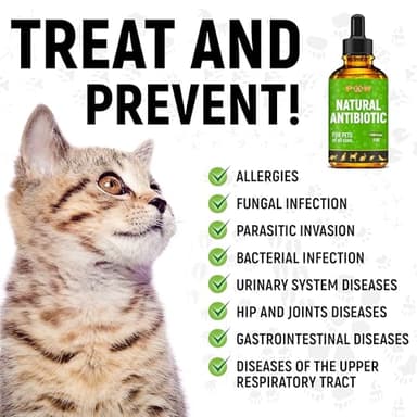 Dog Antibiotics for Infection, Coughs, UTIs, Allergies, Itching | Natural Antibiotics for Cats to Support Skin, Coat, & Digestion | for All Breeds & Ages | 2 oz - Image 6