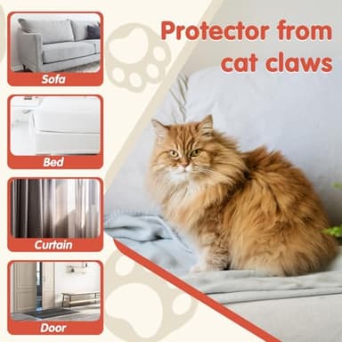 Secopad 18 Pcs Large Cat Scratch Furniture Protector, Transparent Couch Protector from Cat Claws, Single-Sided Self Adhesive Anti Pet Deterrent Sofa Cover, 17in - Image 6