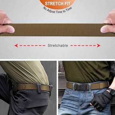BULLIANT Tactical Belt for Men, Men Stretch Nylon Web Gift Belt 1.5"-Hiking Rigger Military Work-Quick Release(Wood Thrush,28"-32" Waist Adjustable) - Image 4