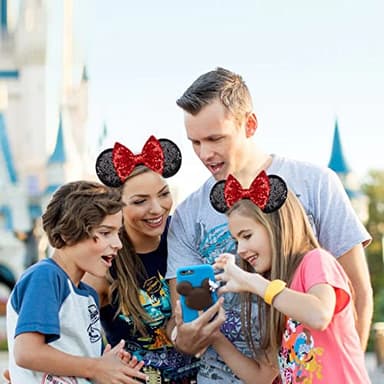 FANYITY Mouse Costume Ears,2 Pcs Mouse Ears Headbands for Girls & Women Party,Size Free (RED 2) - Image 5