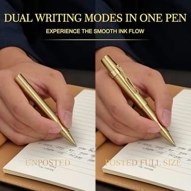 MCNTEIK EDC Luxury Gel Pen, Brass Body,24k Gilded Clip,Heavy Pocket Pen,Best Pen for Men, Women, Include Fancy Gift Box,Spare black Refill,Classic,Sport,Nice Office Designer Pens Set - Image 5