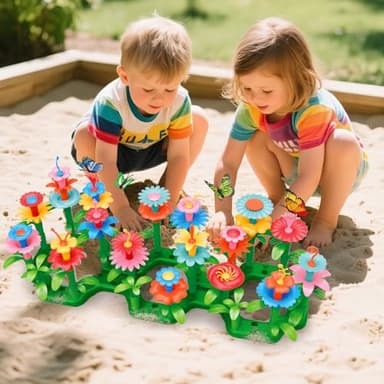 SpringFlower Toys for Girls 3 4 5 6 7 Years Old, Flower Garden Building Kit with Storage case,Educational STEM Toy and Preschool Garden Play Set for Toddlers, for Kids,148pcs - Image 2