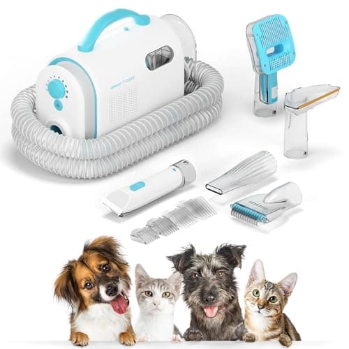 Uproot Clean Pet Groomer Vacuum Kit 7 in 1 - Cat & Dog Grooming Kit with Brush, Detangle, Deshed, Trim, Clean, & Dry Attachments - Complete Cat & Dog Grooming Vacuum for Shedding Pets - Image 1