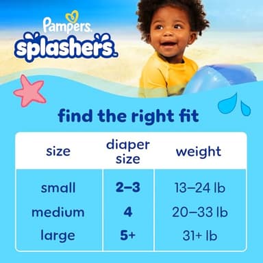 Pampers Swim Diapers - Splashers - Size 4, 18 Count, Gap-Free Disposable Baby Swimming Pants - Image 10