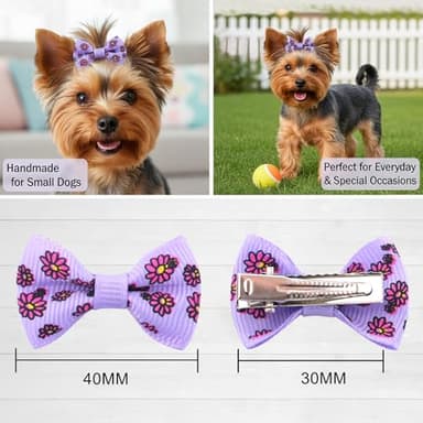 QingHan Dog Hair Bows Small Puppy: Clips for Pet Grooming Gifts 60Pcs (30 colros x 2) - Image 4
