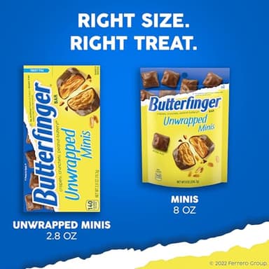 Butterfinger Unwrapped Minis, Bulk 12 Bags, Chocolatey, Peanut-Buttery, Resealable Bag, 8 oz Each - Image 7