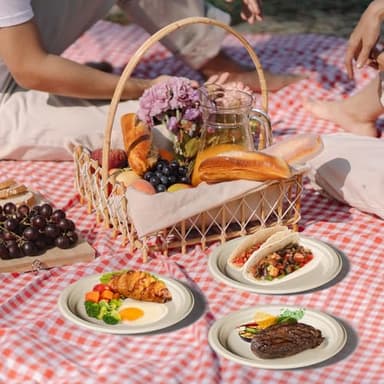 JOLLY CHEF 100% Compostable Paper Plates, 150 Pack 9 Inch Heavy Duty Plates, Disposable Biodegradable Eco-Friendly Sugarcane, Bulk Nature - Image 8