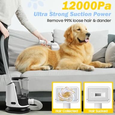 SNOYWEN Dog Grooming Kit & Pet Hair Dryer & Dog Electric Clippers, 3L Large Capacity with 8 Grooming Tools, Low Noise for Long Hair Dogs and Cats, Adjustable Airflow and Temperature, UL, Touchscreen - Image 5