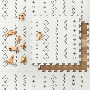 Baby Foam Play Mat, PIGLOG 72x48 Baby Crawling Mat, Floor Mats for Kids for Infants with Interlocking Floor Tiles, Toddler Playmats for Indoor and Outdoor, Easy to Clean Playroom Mats, Bohemia - Image 3