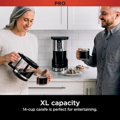 Ninja 14 Cup , Programmable Coffee Maker XL Pro with Permanent Filter, 2 Brew Styles Classic & Rich, 4 Programs Small Batch, Delay Brew, Freshness Timer & Keep Warm, Stainless Steel, DCM201 - Image 3