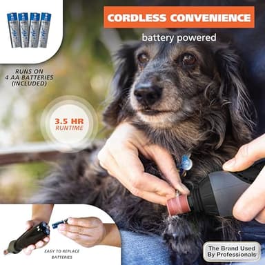 Wahl Grind & Smooth 2 Speed Battery Dog Nail Grinder with Concave Rounding Tip and Nail Guard for Increased Safety and Precise Nail Grinding - Model 3026333 - Image 7