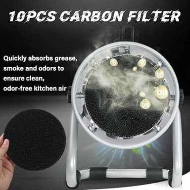 Portable Range Hood, Strong Air Kitchen Exhaust Fan For Cooking, Countertop Range Hood With 10 Activated Carbon Filter, Portable Range Hood For Indoor BBQ and Rv Kitchen, 6 Inch - Image 4
