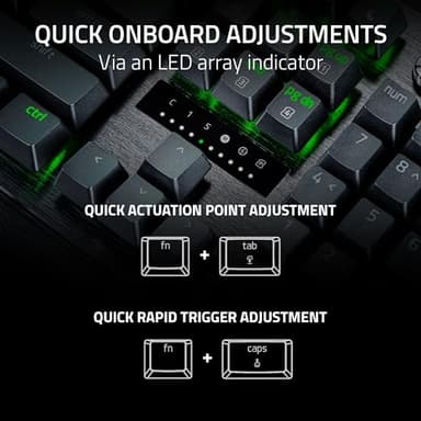 Razer Huntsman V3 Pro Esports Gaming Keyboard: Analog Optical Switches - Razer Snap Tap - Rapid Trigger - Adjustable Actuation - Media Keys & Dial - Doubleshot PBT Keycaps - Wrist Rest - Black - Image 6