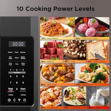BLACK+DECKER Over the Range Microwave Oven with Vent and One-Touch Auto Cooking, 1.7 cu. ft. OTR Over Stove Microwave, Black, 1000 Watts, EM044K6CF-BK - Image 2