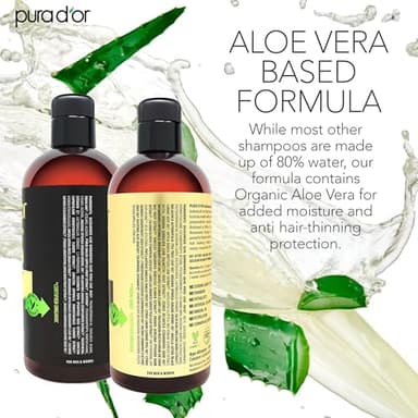 PURA D'OR Advanced Therapy Biotin Shampoo & Conditioner Hair Care Set For Hair Thinning, CLINICALLY TESTED Effective Results, Herbal Hair Thickening Products For Women & Men, 16oz x2 - Image 3