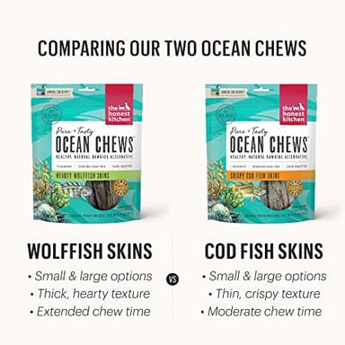 The Honest Kitchen Ocean Chews™ Hearty Wolffish Skins Dog Treats, 3.25 oz (Beams™) - Image 3