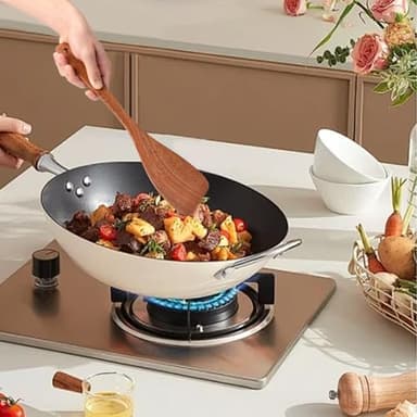 3 Pack Wooden Spatula for Cooking 12 Inches Paddle, Turner, Slotted Spatula, Cooking Utensils for Nonstick Cookware, Kitchen for Fish, Eggs, Pancakes - Image 7