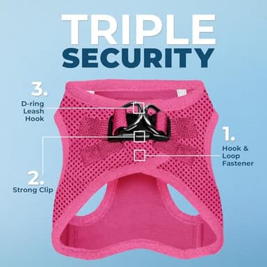 Voyager Step-in Air All Weather Mesh Harness and Reflective Dog 5 ft Leash Combo with Neoprene Handle, for Small, Medium and Large Breed Puppies by Best Pet Supplies - Set (Fuchsia), S - Image 2