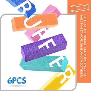 TsMADDTs Nail Files and Buffers, Professional Manicure Tools Kit Rectangular Art Care Buffer Block Tools 100 180 Grit 12PCS(Black) - Image 6