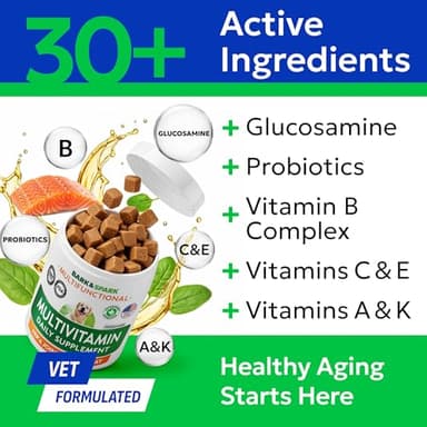 BARK&SPARK Dog Vitamins & Supplements - Multivitamin Chewable Treats for Dogs - Glucosamine Chondroitin for Joint Support + Omega for Skin & Coat + Probiotics - Multi Vitamin for Pets Health - 120Ct - Image 3