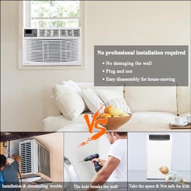 ROVSUN 12000 BTU Air Conditioner Window Unit, 3-in-1 Window AC Unit Cooler, Dehumidifier & Fan with Timer, Remote Control & Installation Kit, Cooling Rooms up to 550 Sq. Ft, 115V/60Hz - Image 5