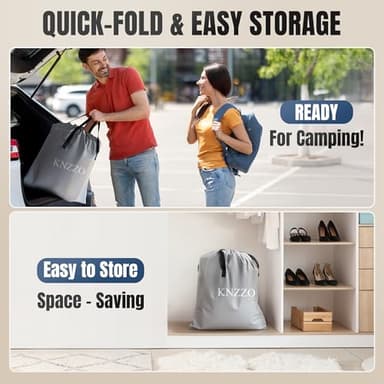 KNZZO Queen Air Mattress with Built-in Pump, 18" Top Inflatable Mattress with Waterproof Flocking Fabric, Three-Minute Quick-Inflatable Bed. Portable Blow Up Mattress for Home, Outdoor and Guests - Image 9