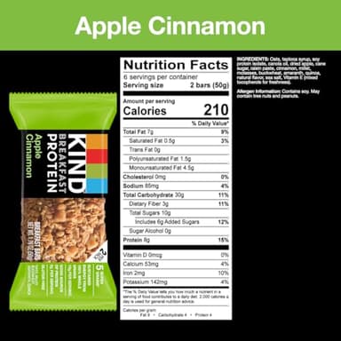 KIND Breakfast Protein, Healthy Snack Bar, Apple Cinnamon, Gluten Free Breakfast Bars, 8g Protein, 1.76OZ Packs, 30 Count - Image 2