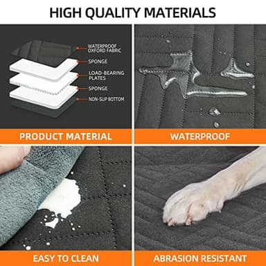 YJGF Back Seat Extender,Dog Seat Cover for Back Seat,Hard Bottom Car Seat Cover for Dogs,Dog Hammock for Car,Back Seat Pet Cover for Dogs(Black) - Image 5
