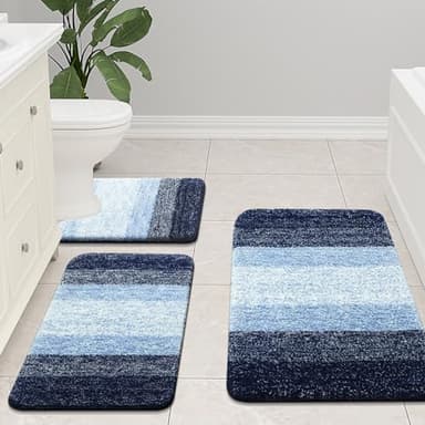 Arotive Microfiber Bathroom Rugs, Shaggy Soft and Absorbent Bath Rug, Non-Slip, Thick Plush Machine Washable Dry Bath Mats for Bathroom, Tub and Shower, 30x20, Blue - Image 8