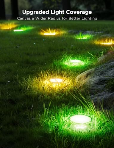 Govee Outdoor Ground Lights 2, 50ft Patio Decorations, 15 Pack RGBIC Pathway Lights with 100LM Warm White, IP67 Waterproof, 63 Scene Modes, Works with Alexa, Google Assistant - Image 3