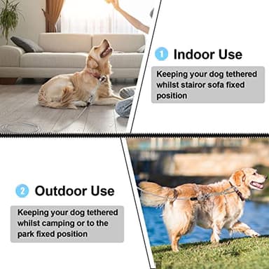 jenico Dog Tie Out Cable - 25ft Dog Lead for Yard - Heavy Duty Dog Chain with Shock Spring - Outdoor Tether Leash for Small Large Dogs Up to 500 lbs - Image 5