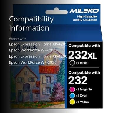 232XL Ink Cartridges Combo Pack Remanufactured Replacement for Epson 232 Ink Cartridge for Epson 232 232XL 232 XL T232 to use with Epson XP-4205 XP-4200 Workforce WF-2930 WF-2950 Printer (4 Pack - Image 2