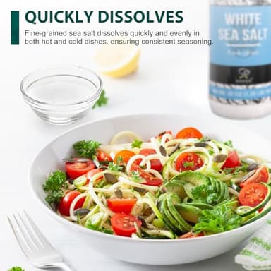 Soeos Sea Salt, Fine Grain, 20 Oz (1.25 Pound), Non-GMO, Nature Himalayan White Salt, Rock Salt for Grinder Refill (Pack of 1) - Image 4