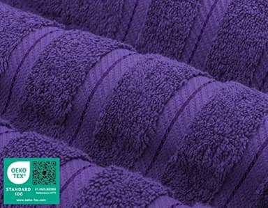 American Soft Linen Luxury 6 Piece Towel Set, 2 Bath Towels 2 Hand Towel 2 Washcloths, 600 GSM 100% Cotton Turkish Towels for Bathroom, Purple Towel Sets - Image 3
