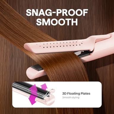 Wavytalk Airflow Styler Curling Iron, Cool Curl, 360° Cool Air Lock in Style for Lasting Curls, Reduces Damage, 2 in 1Hair Straightener and Curler, 1.25 Inch, Anti-Scald for Short Long Hair, Pink - Image 5