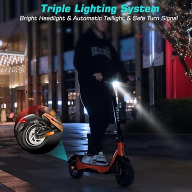 Caroma Electric Scooter Adults, Peak 850W Motor, Max 25 Mph & 30 Miles Long Range, 10 Inch Run-Flat Tires, Folding E-Scooter with Dual Motor and Dual Brakes, Smart Control - Image 9