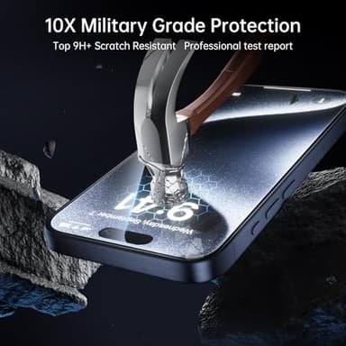 X-it 2-Pack Privacy Screen Protector for iPhone 15 Pro Max(6.7"), 9H+ Tempered Glass, Auto-Dust Removal, Military Grade Protection, Bubble-Free, Full Coverage, Case Friendly - Image 4