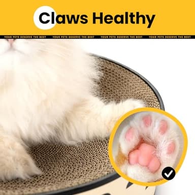 Conlun Oval Cat Scratcher Bed, 2-in-1 Cat Scratching Board, Natural Corrugated Cardboard Scratch Pad Lounge, Sealed Base Traps Debris,No Assembly Kitty Furniture,Stylish Colors Blends Any Home Decor - Image 4