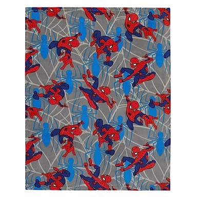 NoJo Marvel Spiderman to The Rescue Red, Gray, and Blue Super Soft Toddler Blanket - Image 2