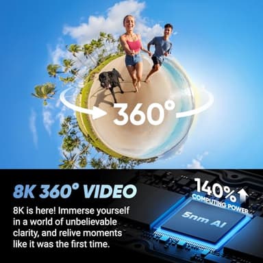 Insta360 X4 - Waterproof 8K 360 Action Camera, 4K Wide-Angle Video, Invisible Selfie Stick Effect Effect, Removable Lens Guards, 135 Min Battery Life, AI Editing, Stabilization - Image 2