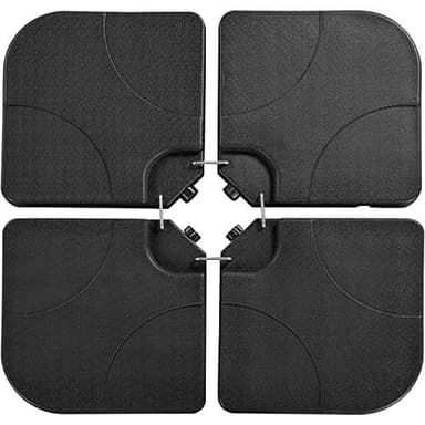 Yaheetech 4-Piece Umbrella Base Outdoor Umbrella Stand Square Shaped Cantilever Offset Filled with Water or Sand for Garden, Backyard and Poolside, Black - Image 1
