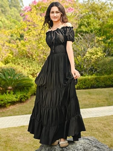 Zhitunemi Renaissance Costume Women Dress: Halloween Costumes Woman 2025 Renaissance Dresses - Halloween Party Theme Events Black S - Image 6