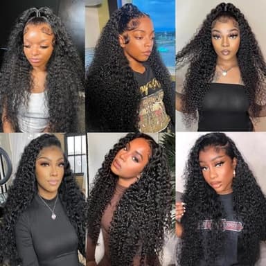13x6 Water Wave Lace Front Wigs Human Hair Wigs 10A 30 Inch 250 Density HD Transparent Wet and Wavy Lace Front Wigs Human Hair Glueless Deep Curly Lace Frontal Wigs Human Hair Pre Plucked for Women - Image 6