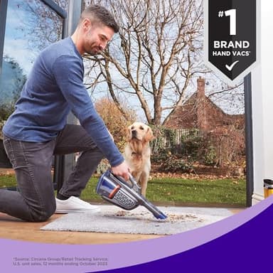 BLACK+DECKER dust buster Handheld Vacuum Cordless Rechargeable Pet Hair, Portable Home and Car Vacuum, Powerful Suction , Washable Bowl and Filter, furbuster AdvancedClean+ (HHVK515JP07) - Image 4