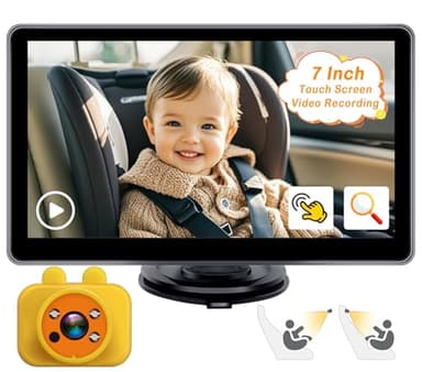 Yakry Baby Car Camera 7-Inch - 3X Zoom Recording Touchscreen 1080P HD Easy to Install 150° Wide Angle Rear Facing Backseat Camera 940nm Night Vision for Infant - Image 1