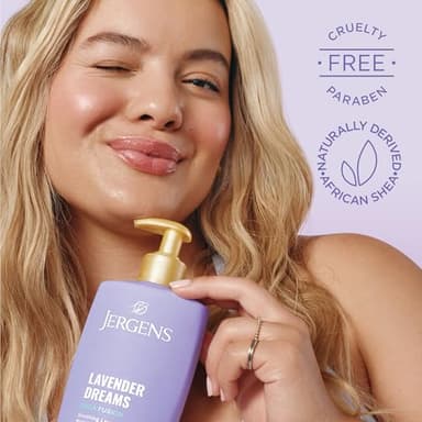 Jergens Shea Fusion Lavender Dreams Body Lotion, Moisturizer with Shea Butter & Vitamin E, 14 Fl Oz - Image 3