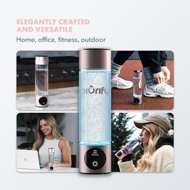 Hydrogen Water Bottle Generator - Up to 4100+ PPB - SPE/PEM Technology - Certified H2 Generator - Portable Athletic Performance & Hydration System - 6-Hour Hydrogen Retention, 10 oz (Pink) - Image 8