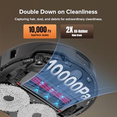 roborock Qrevo Master Robot Vacuum and Mop Combo, 10,000Pa Suction, FlexiArm Design Side Brush & Mop, Auto Mop Washing & Drying, Self-Emptying&Refilling, Dock Self-Cleaning, Obstacle Avoidance, Black - Image 4