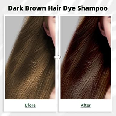 MOISTAR Dark Brown Hair Dye Shampoo 3 in 1 for Gray Coverage for Women/Men, Color Shampoo Instant Herbal Ingredients Semi Permanent - Image 2